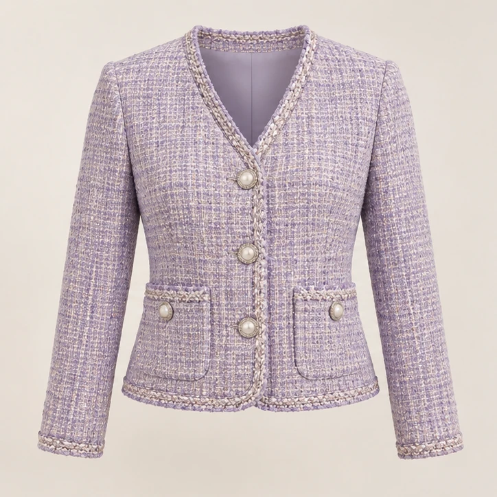 Lilac Salon Jacket in Lilac, front view