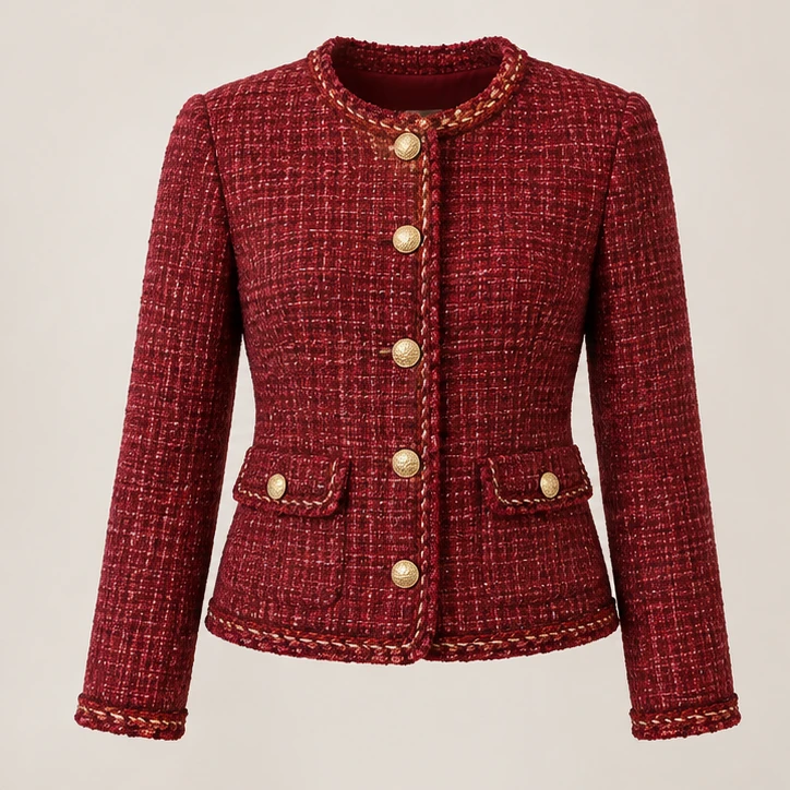 Ruby Reception Jacket in Red, front view
